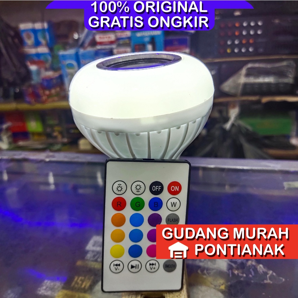 Lampu Bluetooth dengan Speaker Mitsuyama + REMOTE warna warni bisa di control atau 1warna  MS 0707