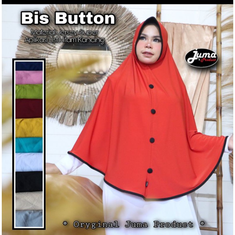 Jilbab Original Juma bis button /Jilbab murah