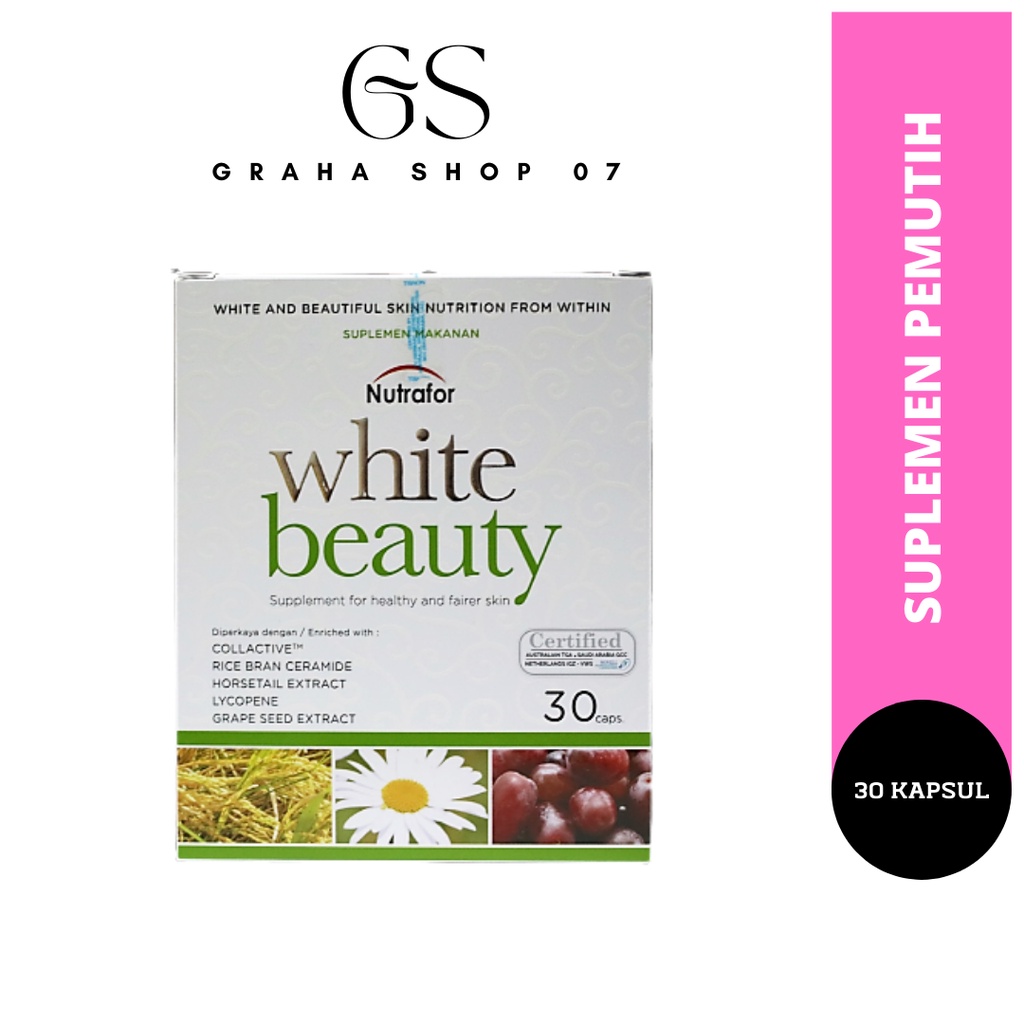 Nutrafor White Beauty 30 Kapsul Suplemen Collagen Mencerahkan Kulit
