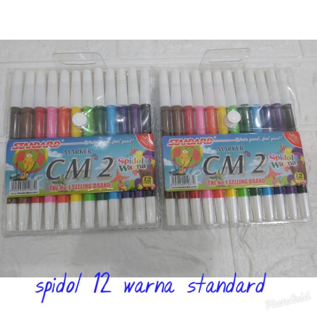 

Spidol 12 warna standard