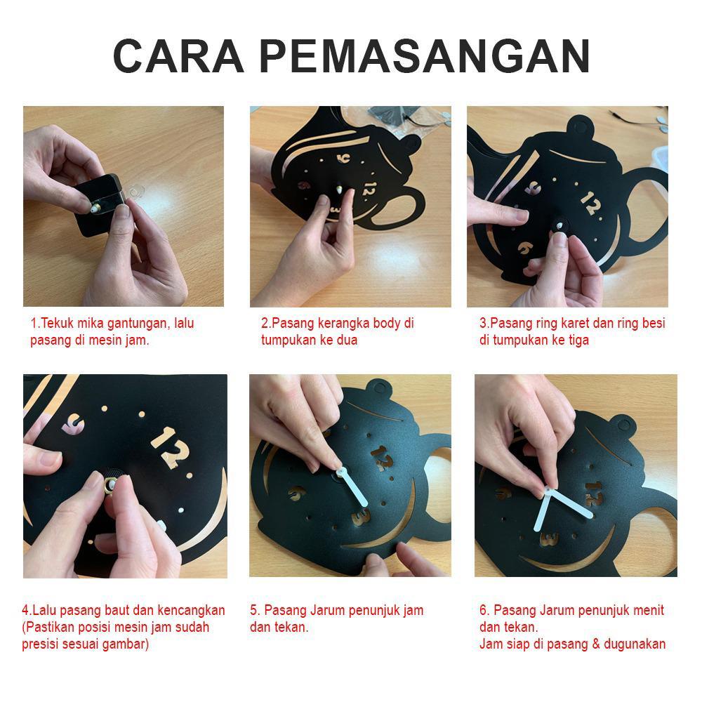 Jam Dinding 3D Diy Hiasan Dekorasi Dinding Motif Kotak Quartz Akrilik