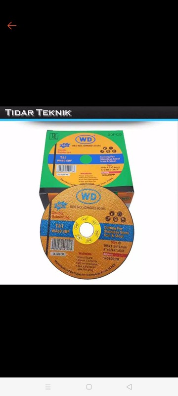 Batu Gerinda Potong Wd 4 X 1,2 Gurinda Wd