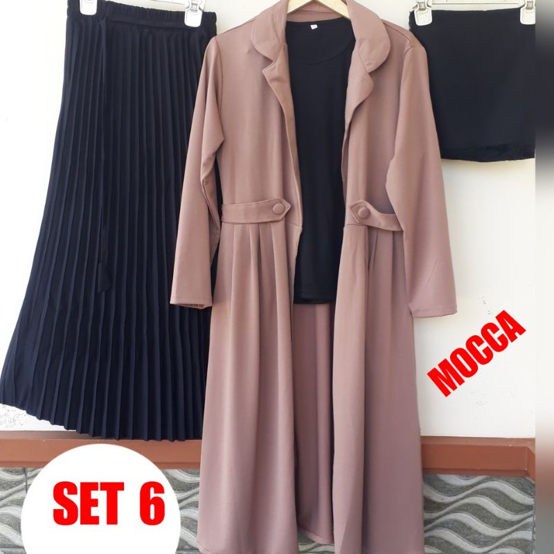 SUPER AMBYAR REALPICK 4 IN 1,SET LONG OUTER/CARDIGAN PANJANG ORIGINAL,RIZQI COLLECTION