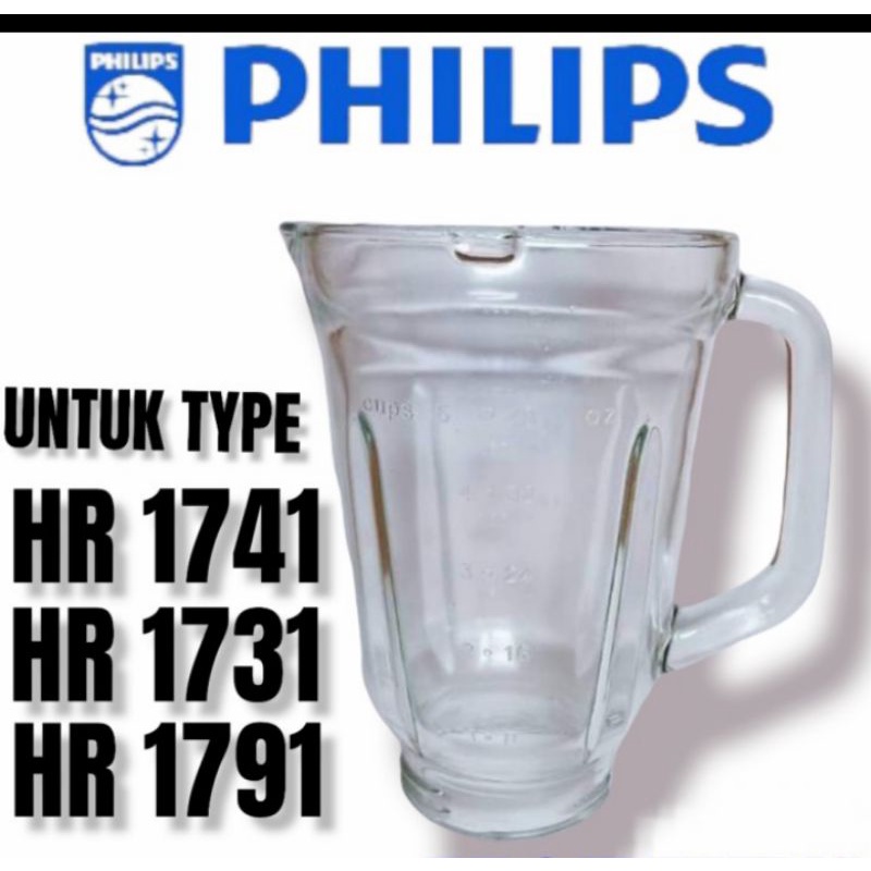 gelas jus blender Philips cucina gelas kaca HR1791/1731/1741
