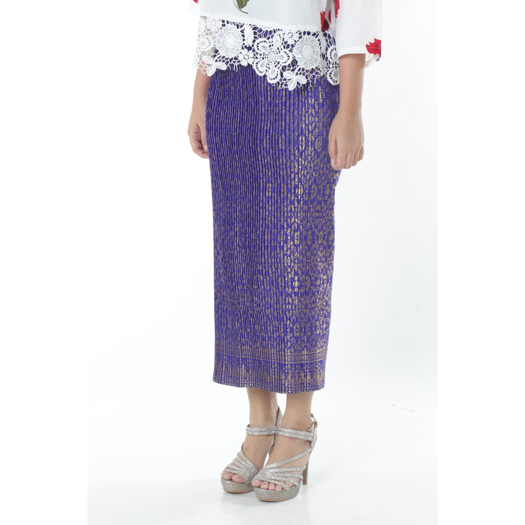 Rok Panjang Prisket Songket Anggun Ungu 2