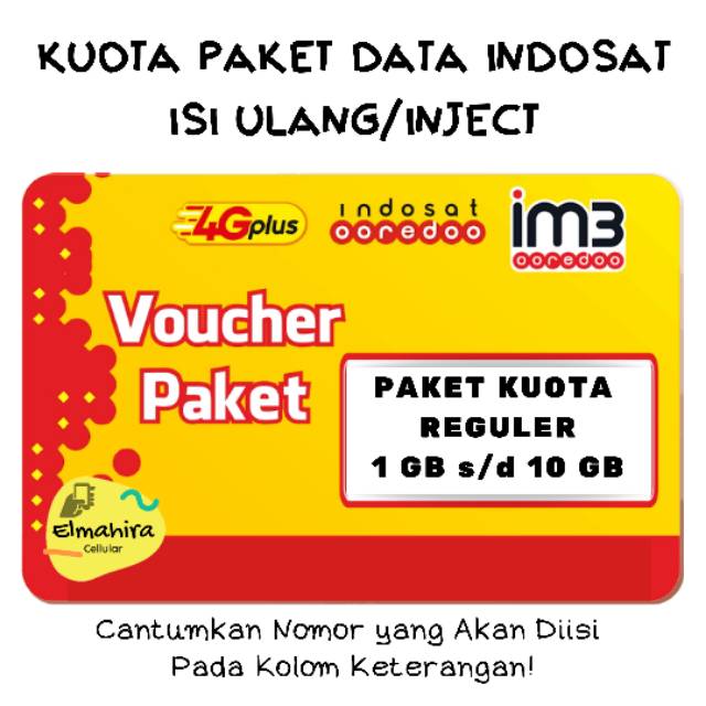 Paket Isi Ulang Kuota Reguler INDOSAT 1GB -10GB