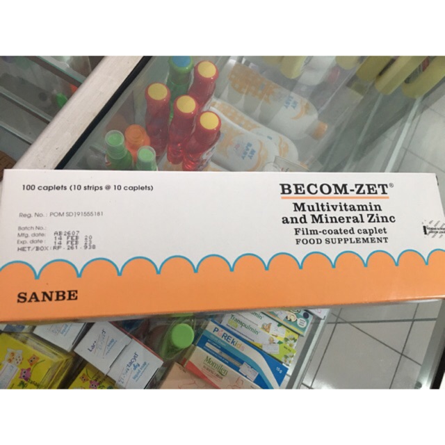 BECOM ZET 1 BOX (100 KAPLET) BECOMZET paling murah Vitamin