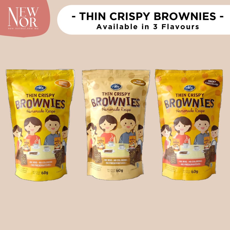 

ABE FOOD THIN CRISPY BROWNIES 60 Gram / Camilan Anak / Snack Sehat