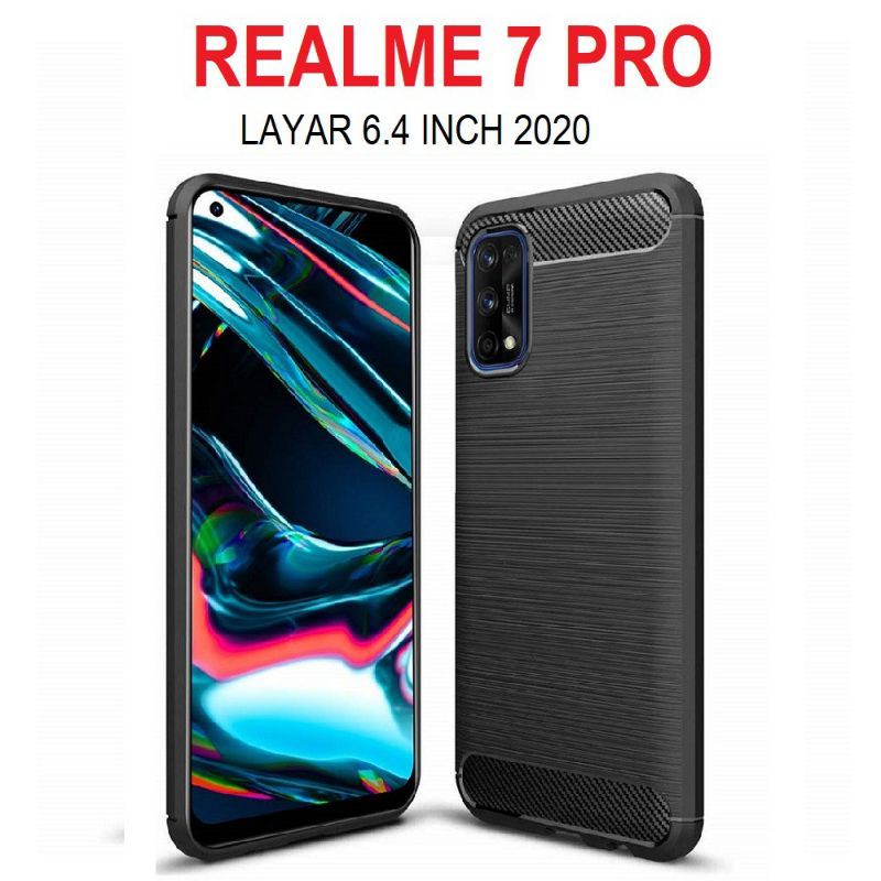 Case Realme 7 pro Ipaky Carbon Fiber Black