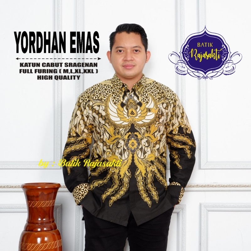 Batik Pria YORDAN EMAS Full Furing Katun Halus Primisima High Quality