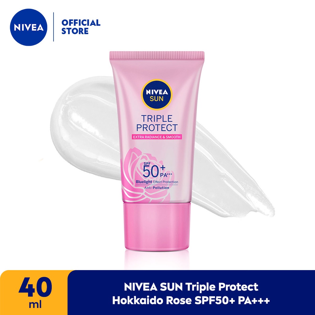 NIVEA SUN Face Serum Triple Protect Hokkaido Rose SPF50+ PA+++ 40ml - Sunscreen Sunblock