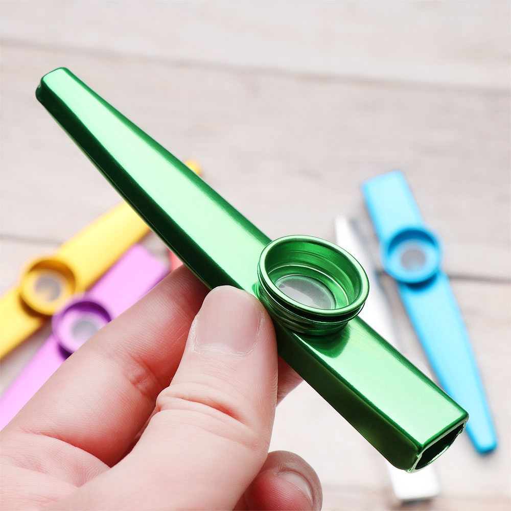 Suyou Alat Musik Flute Kazoo 6 Warna Bahan Metal Ukuran 12cm Untuk Pemula / Hadiah Ulang Tahun