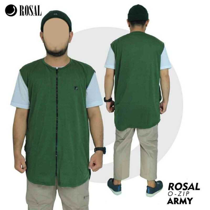 rompi solat ROSAL OZIP o zip pakaian pelapis kaos polos oblong ibadah sholat shalat zipper