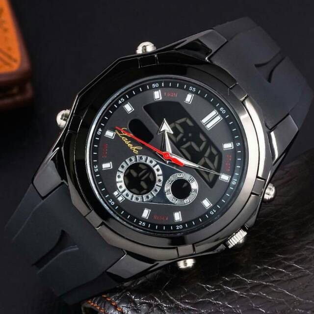 Jam Tangan Pria Sporty Lasebo Original Black