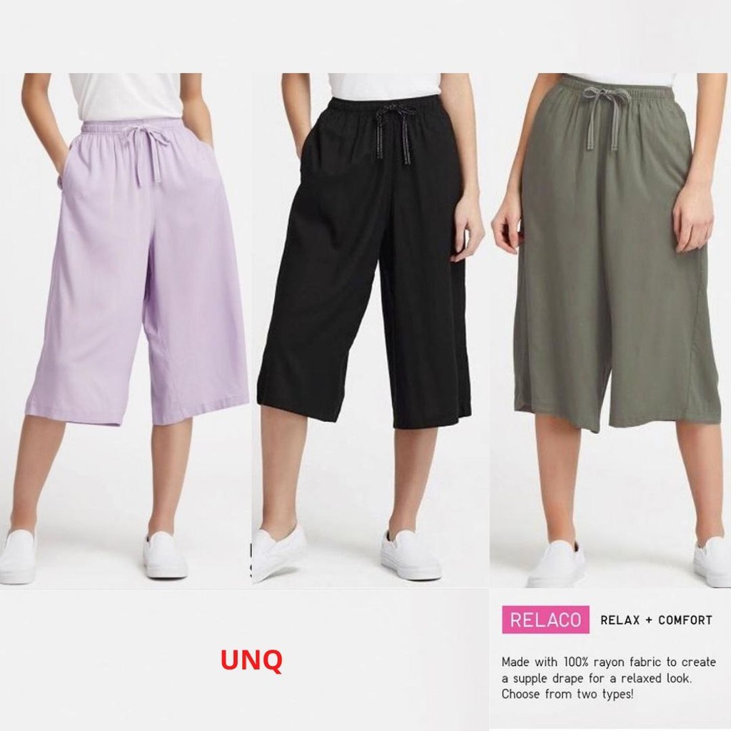 UNQ Relaco Cullote Celana Kulot Wanita Santai 3 4 UNQ Relaco Cullote Celana Kulot Wanita Santai 3 4