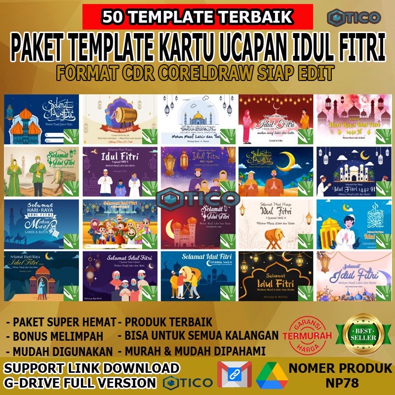 Paket Template Kartu Ucapan Lebaran Idul Fitri CDR Terkini Siap Edit Usaha Percetakan Termurah Terlaris