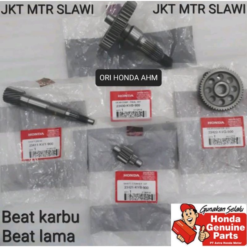 gear comp counter shaft gear counter as pully rasio set beat karbu ori honda ahm asli honda