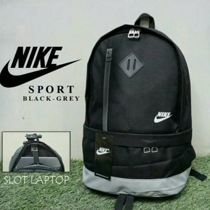 TERMURAH Pusat Grosir Tas Ransel Backpack Sekolah Kerja Pria Laki NIKE Murah 1 - Hitam Abu