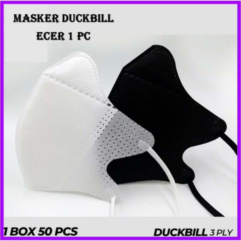 Masker Duckbill / Masker Duckbill Sensi Facemask Eceran 1 pc Kemenkes Anak Hijab Alkindo Hitam Careion