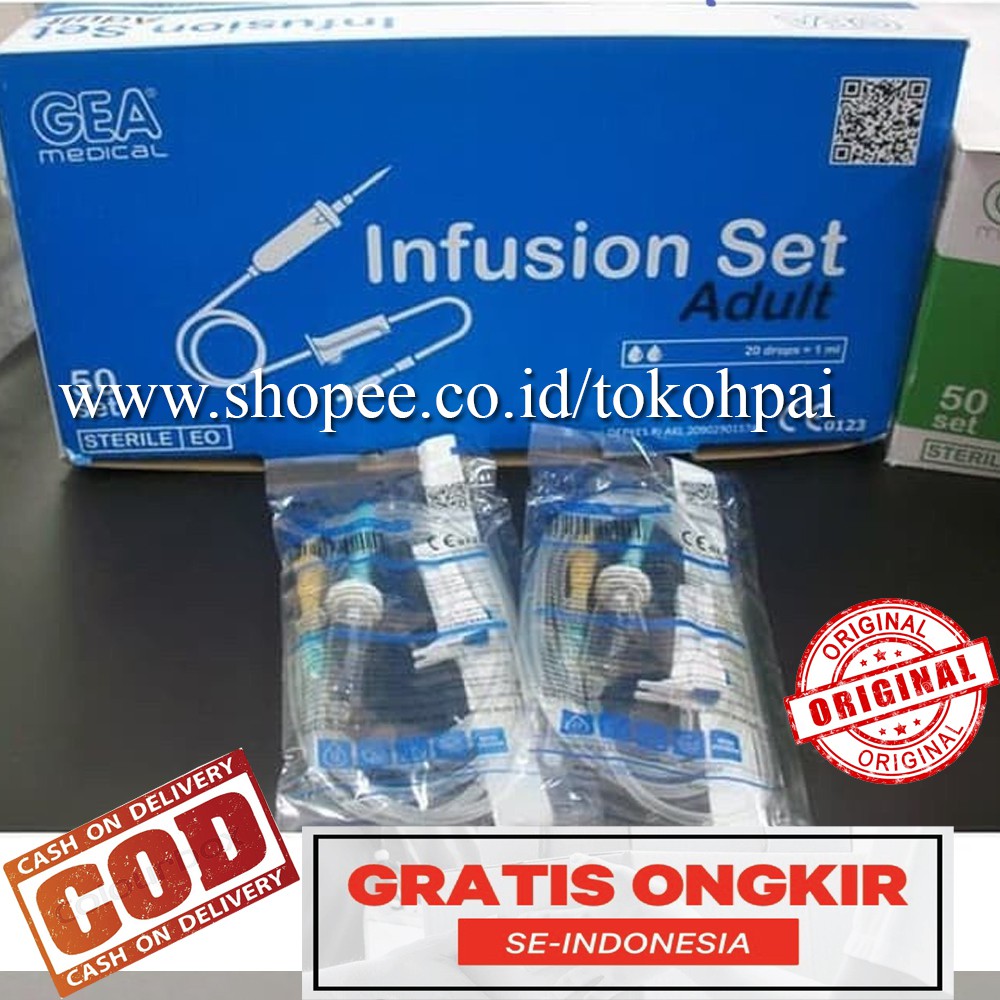 Infusion Set Gea Adult (dewasa ) isi 50pcs / Selang Infus Gea Dewasa