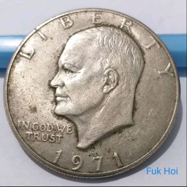 SCAMP.2-- 1 PC KOIN TEMBAGA-NIKEL EISENHOWER DOLLAR TH 1971. -- COPPER-NICKEL COIN --