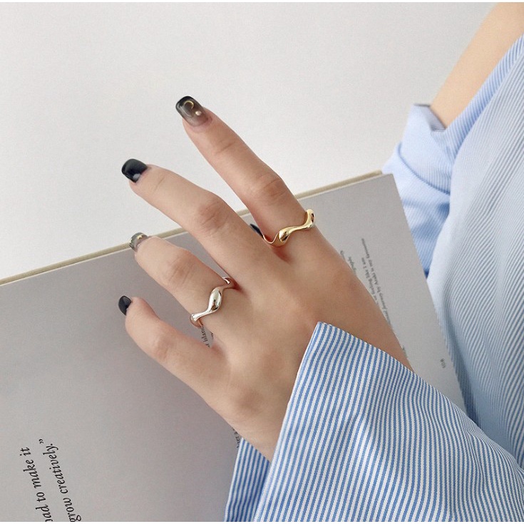 Irregular Wave Pattern Open Ring Accessories Simple Personality