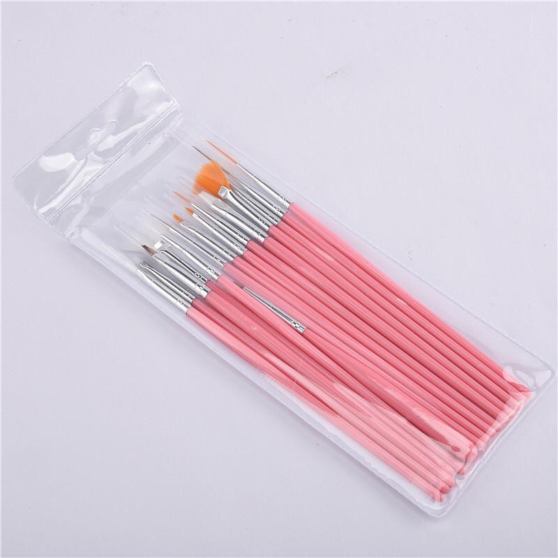 Rosalind Brush Set 15 pcs Kuas Nail Art Penghias Kuku