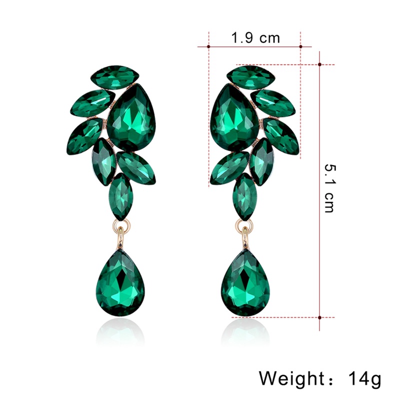 Ins Anting Tusuk Gantung Panjang Rose Gold Hias Cubic Zirconia Untuk Pengantin Wanita