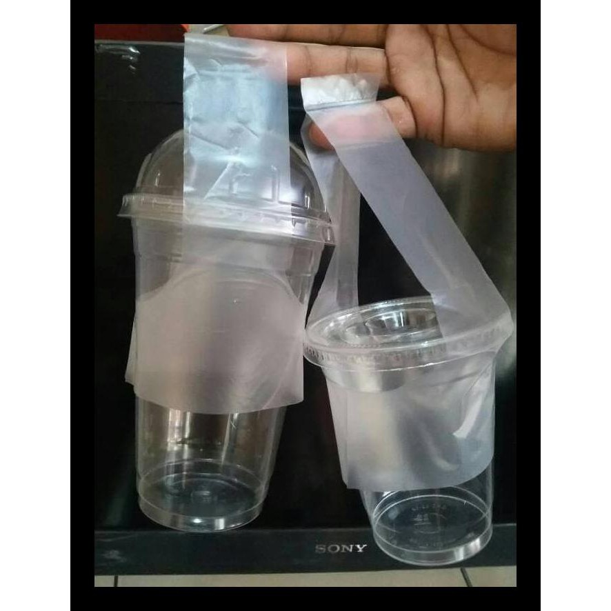 

PLASTIK TENTENG CUP BUBBLE, JUICE, PLASTIK T (100LEMBAR) BERKUALITAS