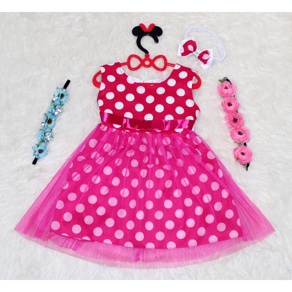 Dress Kids Conde/Kebaya Anak Modern/ Baju Brukat Anak Cantik  Motif Polkadot/ Gaun Pesta Murah Buat Usia 1 Thn sampai 4 Thn