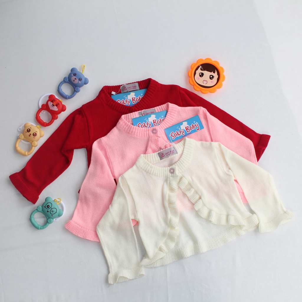 Sakhi Baby Kemeja Rajut Crop Balero Anak Perempuan Sweater Kardigan Rajutan