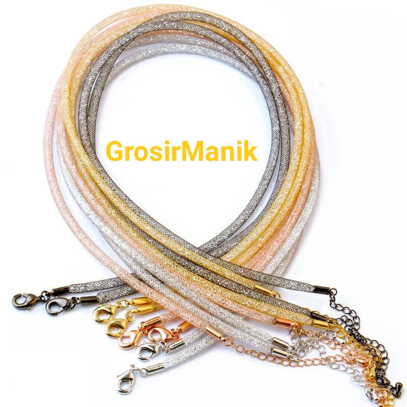 Gelang Tali Kawat Kalung Glitter Crystal Swarovski Premium Quality