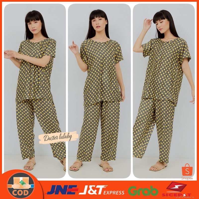 Baju Tidur Setelan Piyama Kekinian One Set New Polkadot Pajamas Wanita Terbaru
