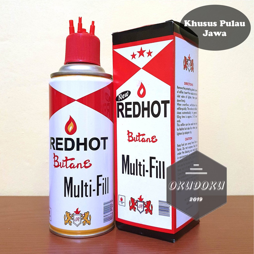 Ok New Redhot Butane / Gas Kaleng / Isi Ulang Korek Gas 220g Khusus Pulau Jawa