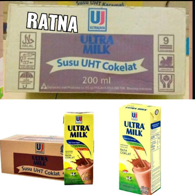 SUSU ULTRA MILK COKELAT UHT 200ml 1 Dus isi 24 Kotak Shopee Indonesia