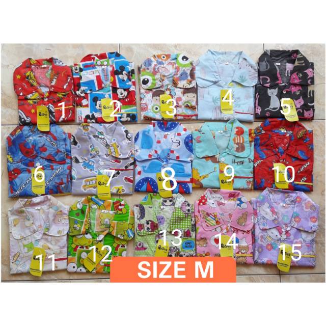 Termurah Piyama Anak katun catra rysya size MLXL 2-5thn, Sangat Murah grosir dan ecer