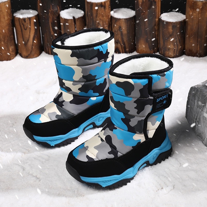 READY INDONESIA Snow Boots winter Kids children sepatu musim dingin waterproof anak cowok army