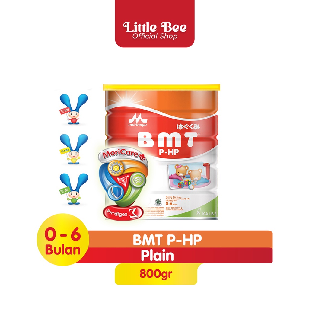 Susu pendamping ASI | 0-6 Bulan | MORINAGA BMT P-HP (800gr) | Untuk Bayi Alergi Susu Sapi