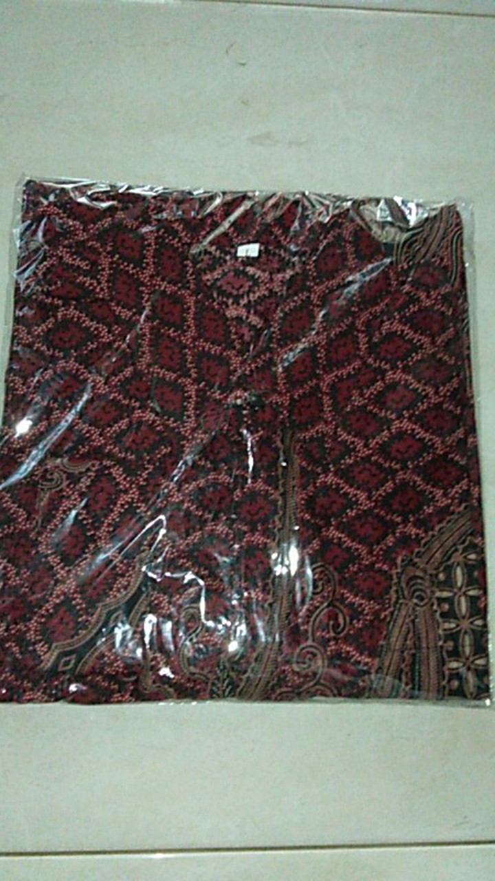 Baju Batik Pria Slimfit Merah Series Big Size M L Xl Xxl Atasan Kemeja Batik Lengan Panjang