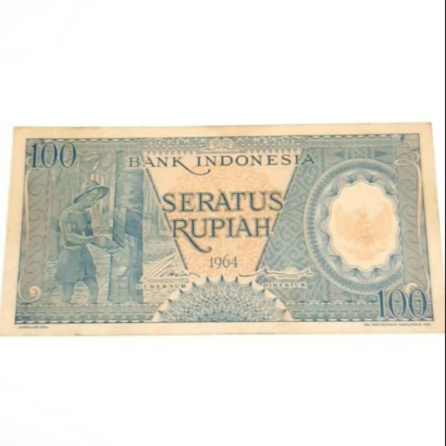 Uang Kertas Kuno Seri Pekerja Tangan III 100 Rupiah 1964 Biru UNC