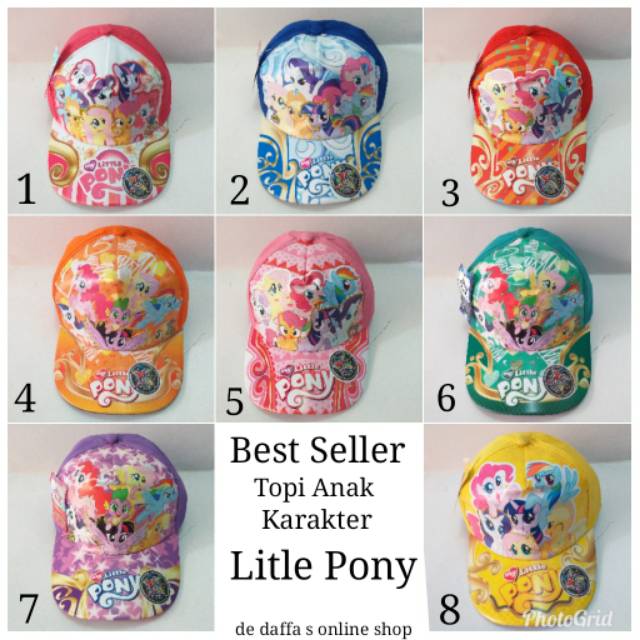 Topi Anak baseball karakter kartun star kids My Litle Pony