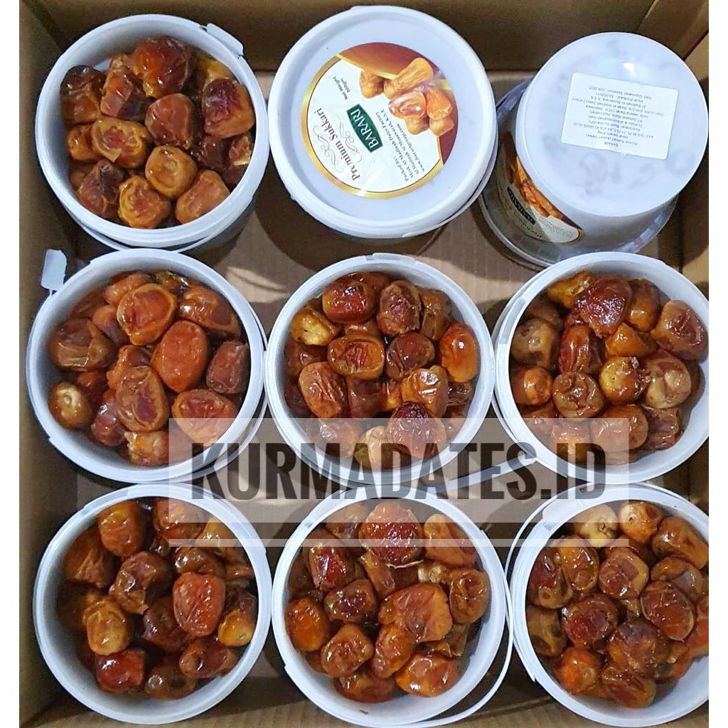 

*KARTON* Kurma Sukkari BARARI premium | Sukari ember 800gr x 9 bucket dengan BPOM Resmi -