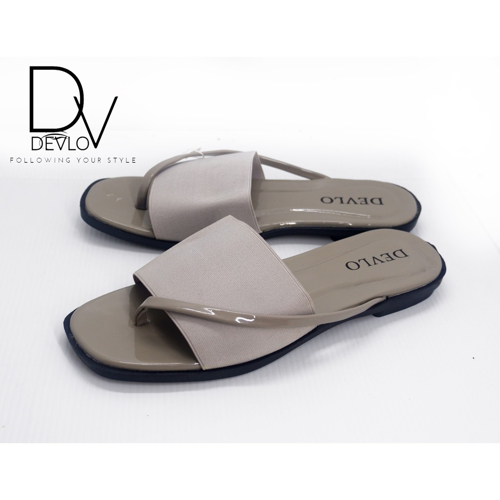 Sandal Teplek Wanita Tali Silang Flat Devlo Sendal Wanita Jelly Casual (SELOP Tali DEVLO Wanita)