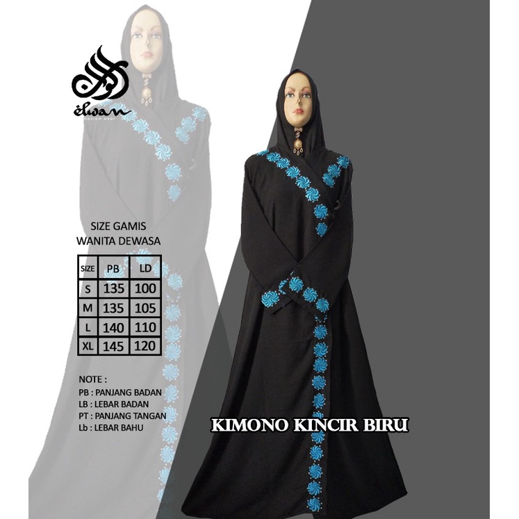 ABAYA KIMONO KINCIR BIRU