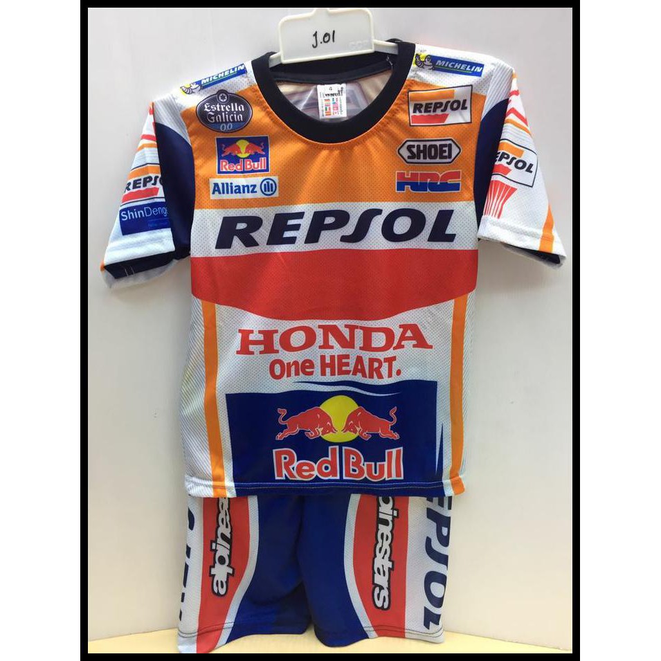 BAJU JERSEY STELAN TRAIL ANAK HONDA PENDEK