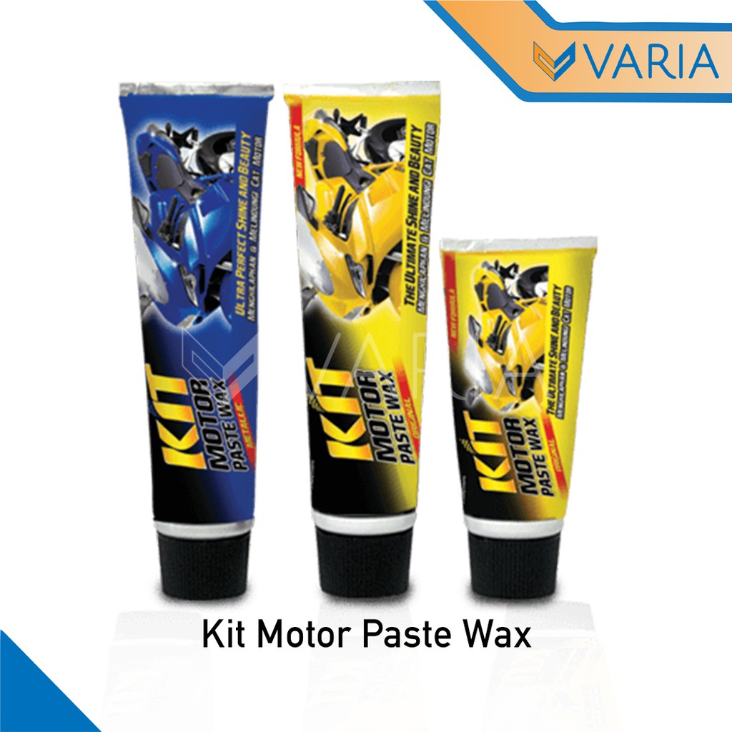 Kit Motor Paste Wax Metallic Pengkilap Pelindung Cat Biru Tube 60 gr