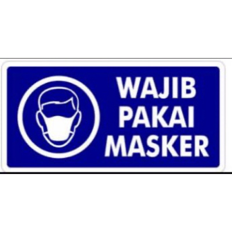 

papan nama Acrylic tulisan wajib masker 1 set(custom)