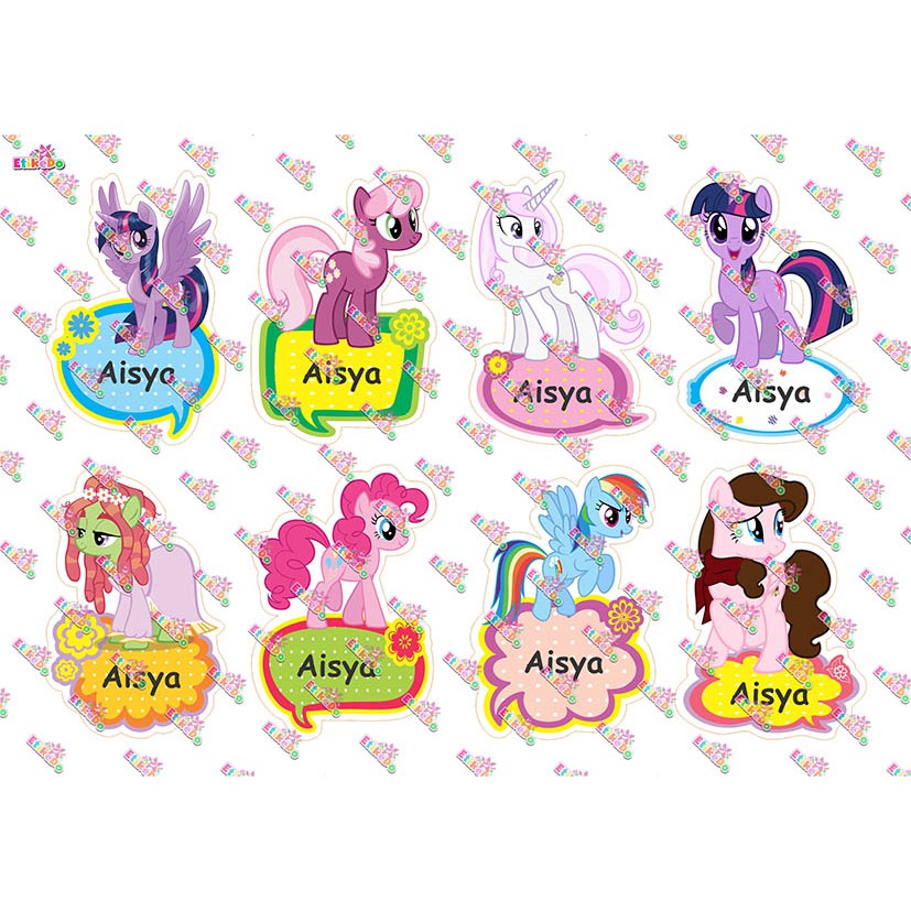 

LABEL NAMA LITTLE PONY 32 STIKER-ANTI AIR/ROBEK/LUNTUR -1 Nama LP3XL1