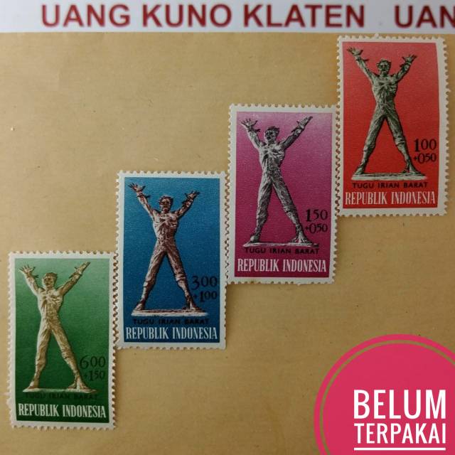 

4v. Set Lengkap Perangko seri Tugu irian barat tahun 1963 paket Prangko filateli jadul kuno lama
