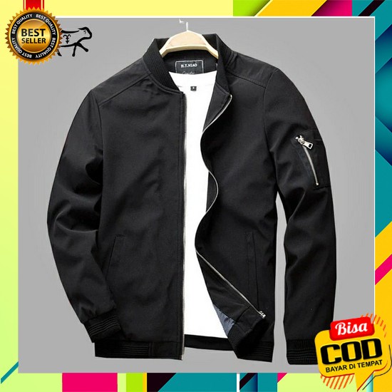 Heylook Id - Jaket Coach Pria Hitam Polos | Jacket Coach Pria Cowok Murah Keren Taslan Terbaru Distr